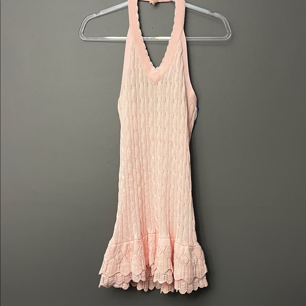 Ralph Lauren Girl’s Light Pink Cable Knit Dress - Size L
